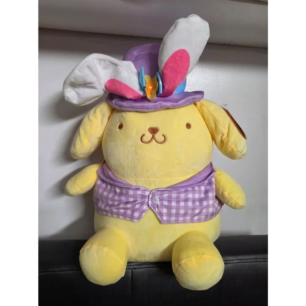 Sanrio Pompompurin HELLO KITTY AND FRIENDS Jumbo 19" Plush Toy Easter Bunny Ears